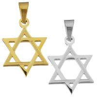 Stainless Steel Star Pendant, Star of David, plated, polished Approx 