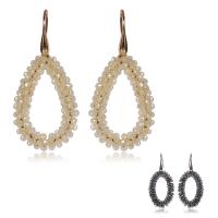 Crystal Drop Earring, with Zinc Alloy, Teardrop, plated, for woman & faceted 