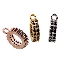 Cubic Zirconia Micro Pave Brass Pendant, Donut, plated, micro pave cubic zirconia nickel, lead & cadmium free Approx 1mm 
