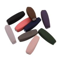 Gummierte Acryl-Perlen, Acryl, gemischte Farben, 17x5.5x4mm, Bohrung:ca. 0.5mm, ca. 1360PCs/Tasche, verkauft von Tasche