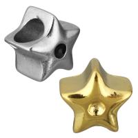 Stainless Steel European Beads Setting, Star, plated, without troll Approx 5mm, Inner Approx 2mm 