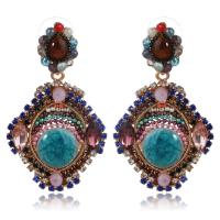Crystal Drop Earring, with Zinc Alloy, plated, for woman & faceted 