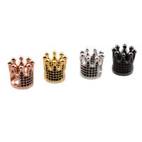 Cubic Zirconia Micro Pave Brass European Bead, Crown, plated, micro pave cubic zirconia & without troll nickel, lead & cadmium free, 11mmx11mm Approx 4.5mm 