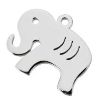 Pendentifs d'animaux en acier inoxydable , éléphant, couleur originale Environ 1.5mm, Vendu par PC