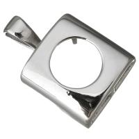 Stainless Steel Pendant Setting, Square, original color Approx Inner Approx 9mm 