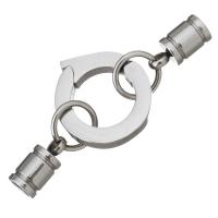 Stainless Steel Fold over Clasp, with end cap, original color, 41mm Inner Approx 3mm 