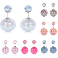 Acrylic Double Faced Stud Earring, stainless steel post pin & for woman 