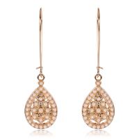 Plastic Pearl Zinc Alloy Earring, with ABS Plastic Pearl, iron earring hook, Teardrop, gold color plated, for woman, lead & cadmium free 