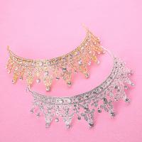 Bridal Tiaras, Zinc Alloy, with Crystal, Crown, plated, for bridal & faceted & with rhinestone lead & cadmium free, 55mm 