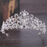 Bridal Tiaras, Zinc Alloy, with Crystal, Crown, platinum color plated, for bridal & faceted & with rhinestone, lead & cadmium free, 55mm 