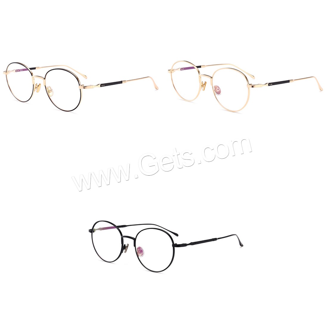 Klare Plain Gläser, PC Kunststoff, mit Metallisches Legieren, Brille, Vintage & unisex & verschiedene Muster für Wahl, 140x132x45mm, verkauft von PC