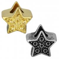 Stainless Steel European Beads Setting, Star, plated, without troll Approx 5mm, Inner Approx 0.5mm 
