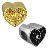 Stainless Steel European Beads Setting, Heart, plated, without troll Approx 5mm, Inner Approx 1mm 