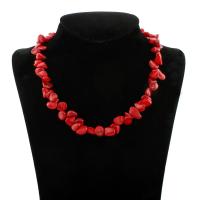 Natural Coral Necklace, brass lobster clasp, for woman - Approx 17 Inch 