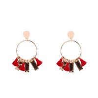 Fashion Tassel Earring, Zinc Alloy, with Nylon Cord, 316L stainless steel post pin, gold color plated, for woman, lead & cadmium free 