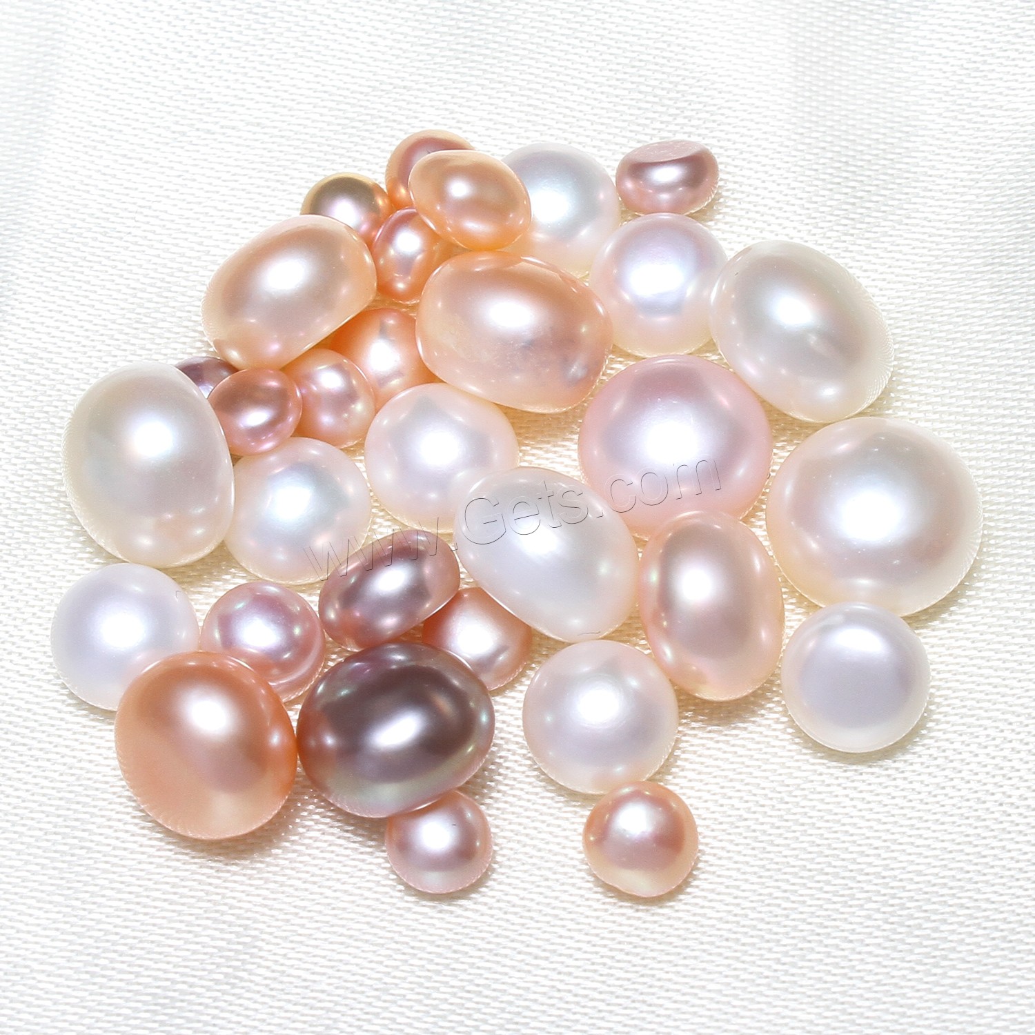 Freshwater Cultured Nucleated Pearl Beads, Freshwater Pearl, Flat Round, different size for choice & no hole, more colors for choice, Sold By PC