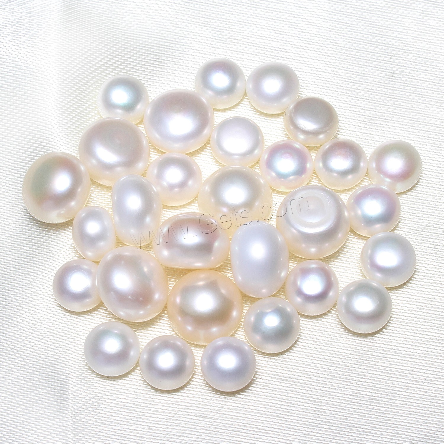 Freshwater Cultured Nucleated Pearl Beads, Freshwater Pearl, Flat Round, different size for choice & no hole, more colors for choice, Sold By PC