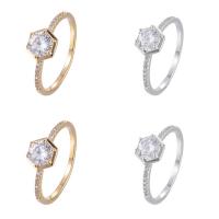 Cubic Zircon Brass Finger Ring, ring shape, plated & micro pave cubic zirconia & for woman nickel, lead & cadmium free 
