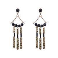 Plastic Pearl Zinc Alloy Earring, with ABS Plastic Pearl, stainless steel post pin, Tassel, gold color plated, for woman & enamel, lead & cadmium free 