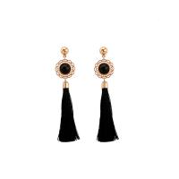 Fashion Tassel Earring, Zinc Alloy, with Nylon Cord & Resin, 316L stainless steel post pin, gold color plated, for woman, lead & cadmium free 