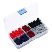 Acrylic Beads, with Plastic Box, Round, with velveteen covered, mixed colors, 8mm Approx 1mm 
