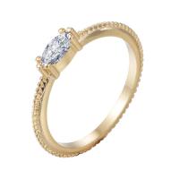 Cubic Zircon Brass Finger Ring, real gold plated, for woman & with cubic zirconia, nickel, lead & cadmium free, 16-18mm, US Ring 