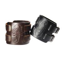 Leather Bracelet, zinc alloy pin buckle, silver color plated, Unisex & adjustable 64mm Approx 11.5 Inch 