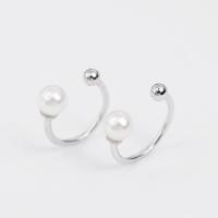 925 Sterling Silver Clip Earring, with Freshwater Pearl, for woman, 5mm 