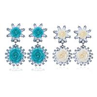 Crystal Drop Earring, Zinc Alloy, with Crystal & Resin, antique brass color plated, for woman 35mm 