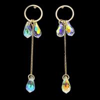 Crystal Drop Earring, Brass, with Crystal, gold color plated, for woman & faceted, nickel, lead & cadmium free 