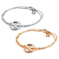 Fashion Zinc Alloy Bracelets, Button Shape, plated, oval chain & for woman Approx 7.5 Inch 