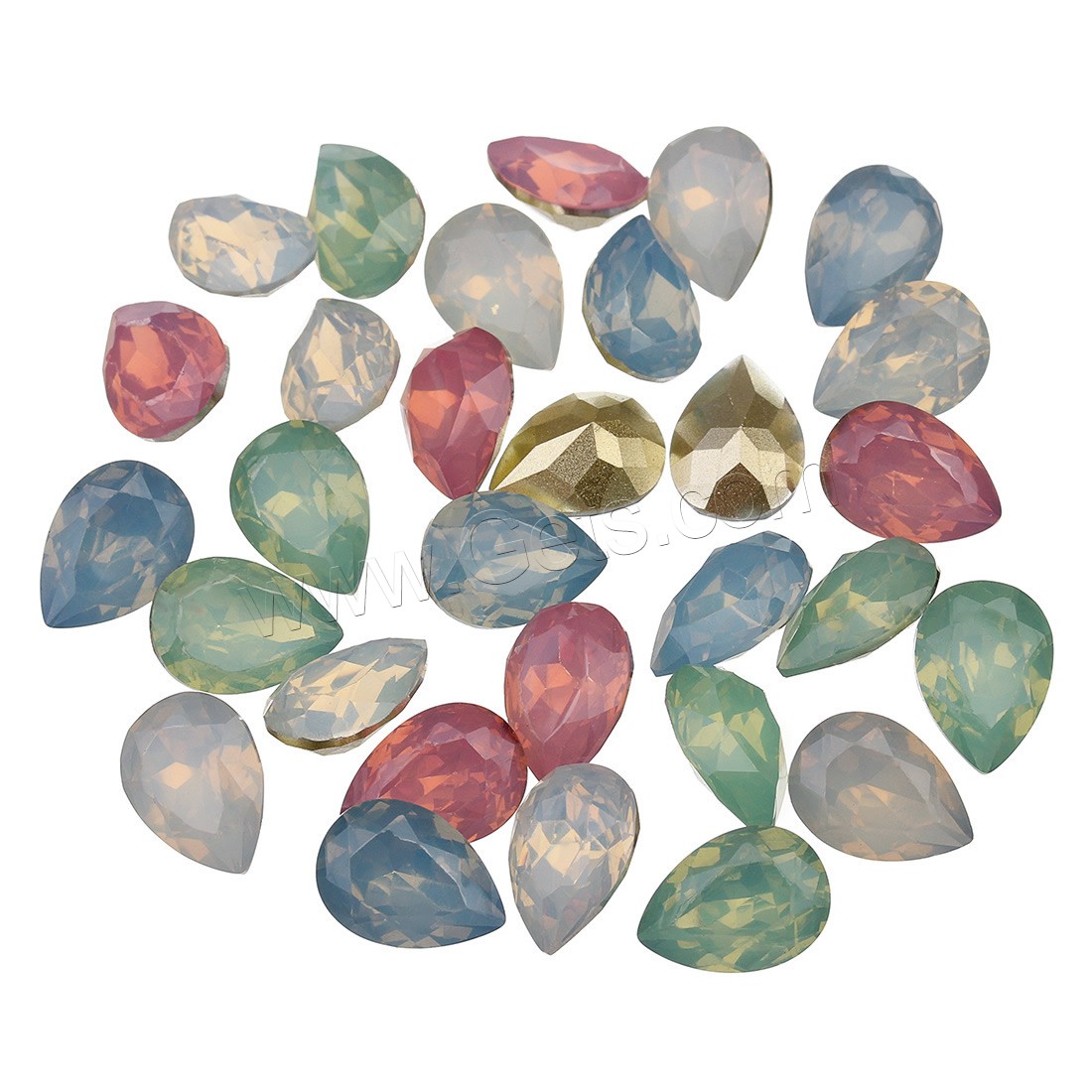 Faceted Resin Cabochon, Teardrop, more colors for choice, 100PCs/Bag, Sold By Bag