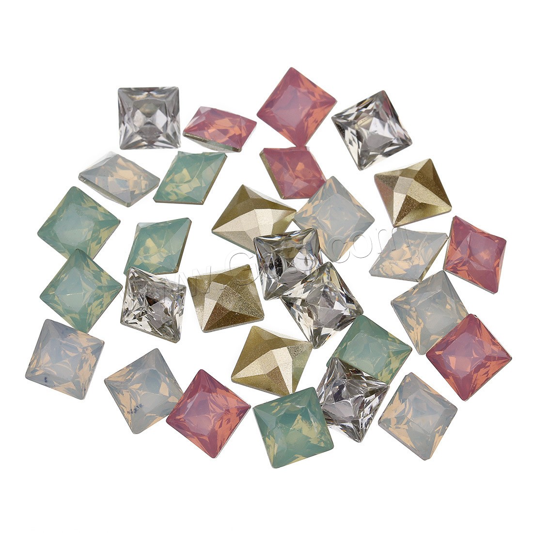Faceted Resin Cabochon, Square, more colors for choice, 100PCs/Bag, Sold By Bag