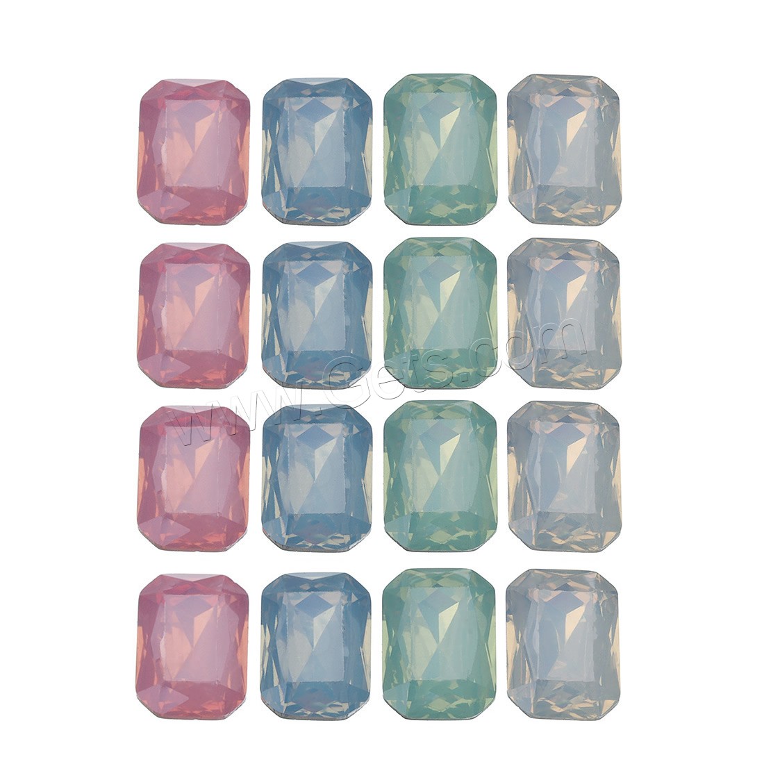 Faceted Resin Cabochon, Rectangle, more colors for choice, 100PCs/Bag, Sold By Bag