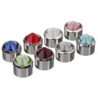 Cubic Zirconia Cabochons, Brass, platinum color plated, with cubic zirconia, mixed colors, nickel, lead & cadmium free, 9mm Approx 7mm 
