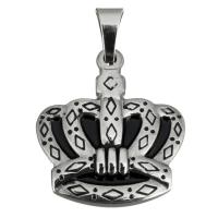 Corona de acero inoxidable colgante, para mujer & esmalte, color original, 25x28x4mm, agujero:aproximado 5x7.5mm, Vendido por UD