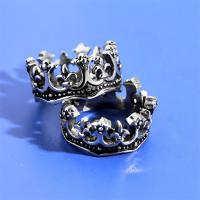 Titanium Steel Finger Ring, Crown, Unisex & blacken 