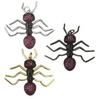 Cubic Zirconia Micro Pave Brass Pendant, Insect, plated, micro pave cubic zirconia & for woman Approx 3mm 