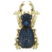 Cubic Zirconia Micro Pave Brass Pendant, Insect, real gold plated, micro pave cubic zirconia Approx 2.5mm 