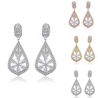 Cubic Zircon Brass Earring, plated, for woman & with cubic zirconia nickel, lead & cadmium free, 10-30mm 