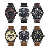 NARY® Watch Collection, Leather, with Glass & Stainless Steel & Zinc Alloy, Chinese movement, plated, Life water resistant & for man Approx 9 Inch 
