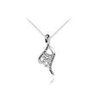 Rhinestone Zinc Alloy Necklace, with 2inch extender chain, silver color plated, box chain & for woman & with rhinestone Approx 18 Inch 