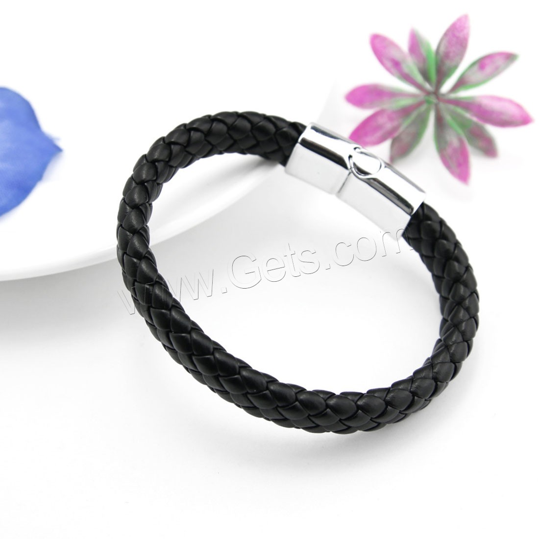 leather cord Bracelet, zinc alloy magnetic clasp, plated, braided bracelet & different length for choice & for man, more colors for choice, Sold By PC