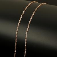 Stainless Steel Oval Chain, with plastic spool, rose gold color plated 