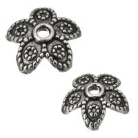 Zinc Alloy Bead Caps, Flower, antique silver color plated Approx 1.5mm 