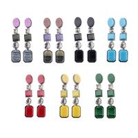 Zinc Alloy Drop Earring, with Crystal, silver color plated, for woman & faceted 