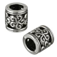 Zinc Alloy Large Hole Beads, Column, antique silver color plated Approx 5.5mm 