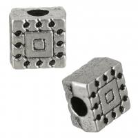 Zinc Alloy Beads Setting,  Square, antique silver color plated Approx 2mm, Inner Approx 0.5mm 