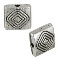 Zinc Alloy Jewelry Beads, Rectangle, antique silver color plated Approx 1mm 