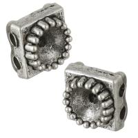 Zinc Alloy Beads Setting,  Square, antique silver color plated Approx 1.5mm, Inner Approx 5mm 